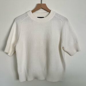 Ann Taylor Ivory Short Sleeve Sweater